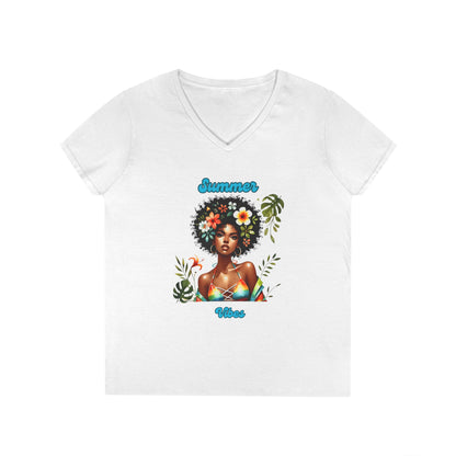 Summer Vibes Floral V-Neck T-Shirt