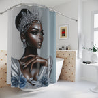 Silver Shower Curtain - African American Queen Design
