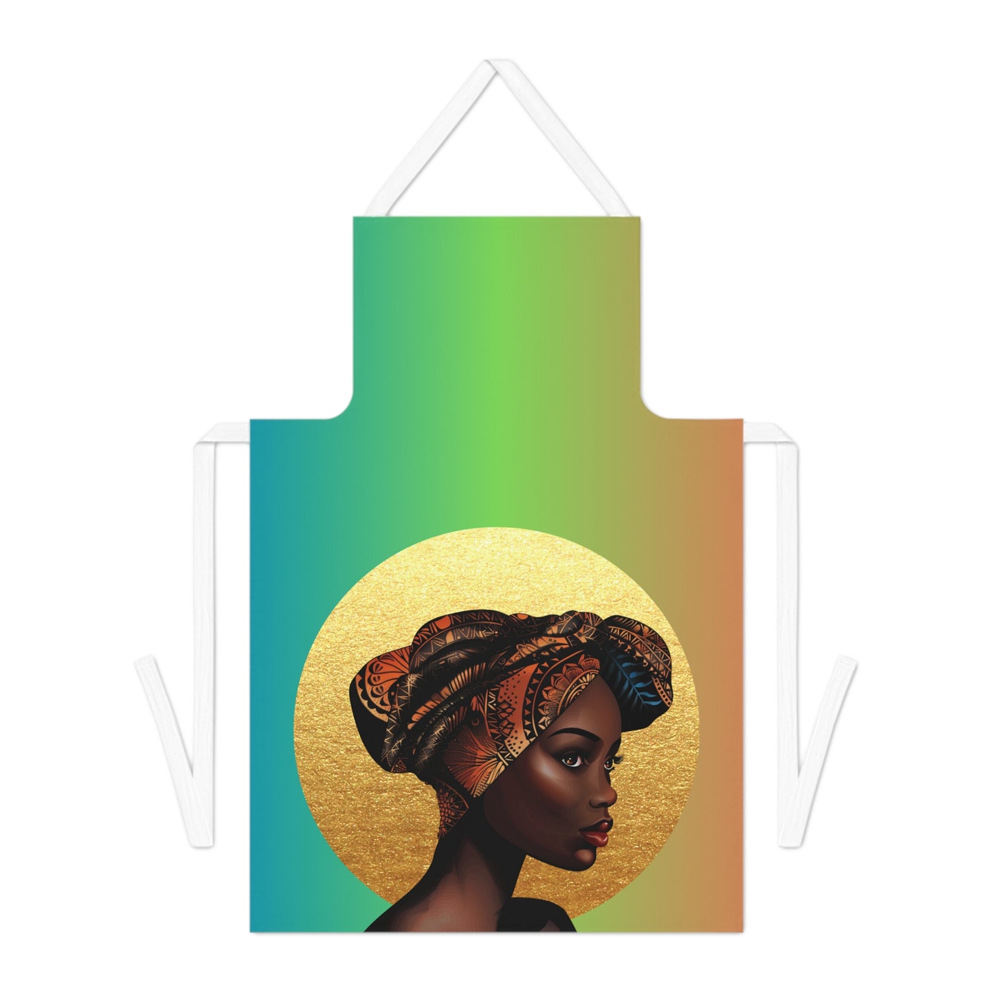 Elegant African Woman Apron - Vibrant Kitchen Apron for Cooking Enthusiasts