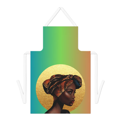 Elegant African Woman Apron - Vibrant Kitchen Apron for Cooking Enthusiasts
