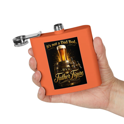 "It's Not a Dad Bod... It's a Father Figure" Stainless Steel 6 oz Pocket Hip Flask