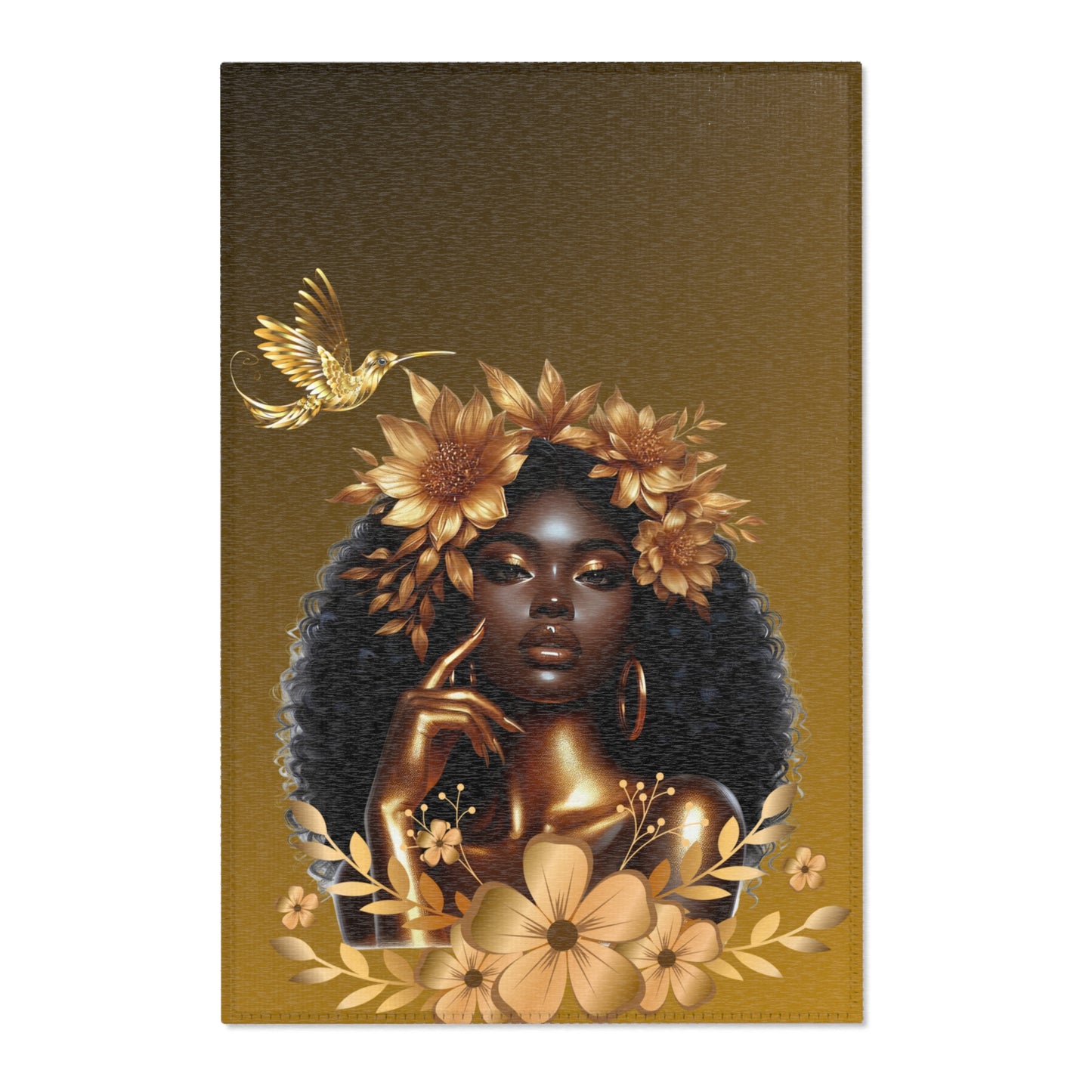 Hummingbird Area Rug with Floral Design - Embrace Nature in Your Living Space