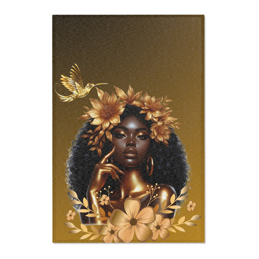 Hummingbird Area Rug with Floral Design - Embrace Nature in Your Living Space