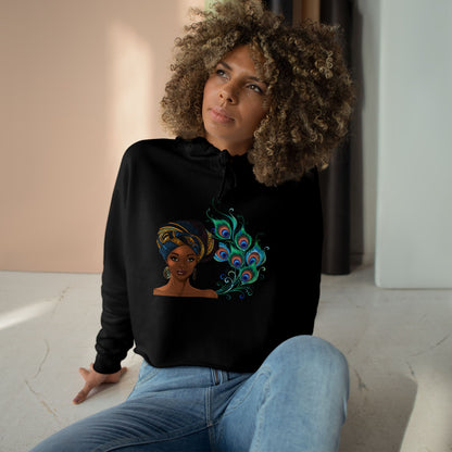 Queen Peacock Crop Hoodie