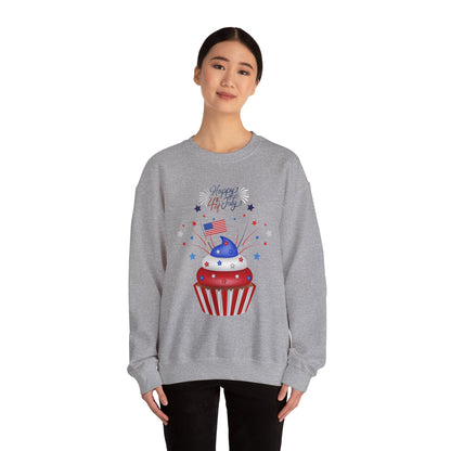 4th of July Patriotic Cupcake Crewneck Sweatshirt