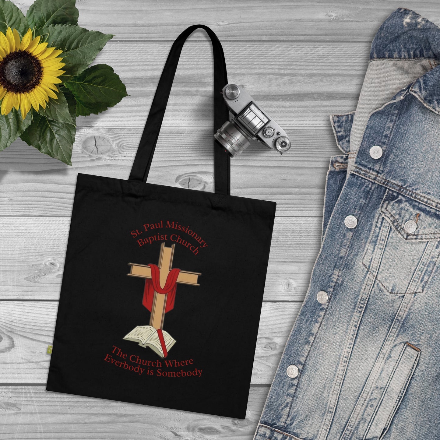 St. Paul Missionary Baptist Church Cotton Tote — Black