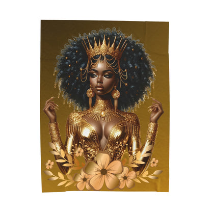 Golden Goddess-Velveteen Plush Blanket