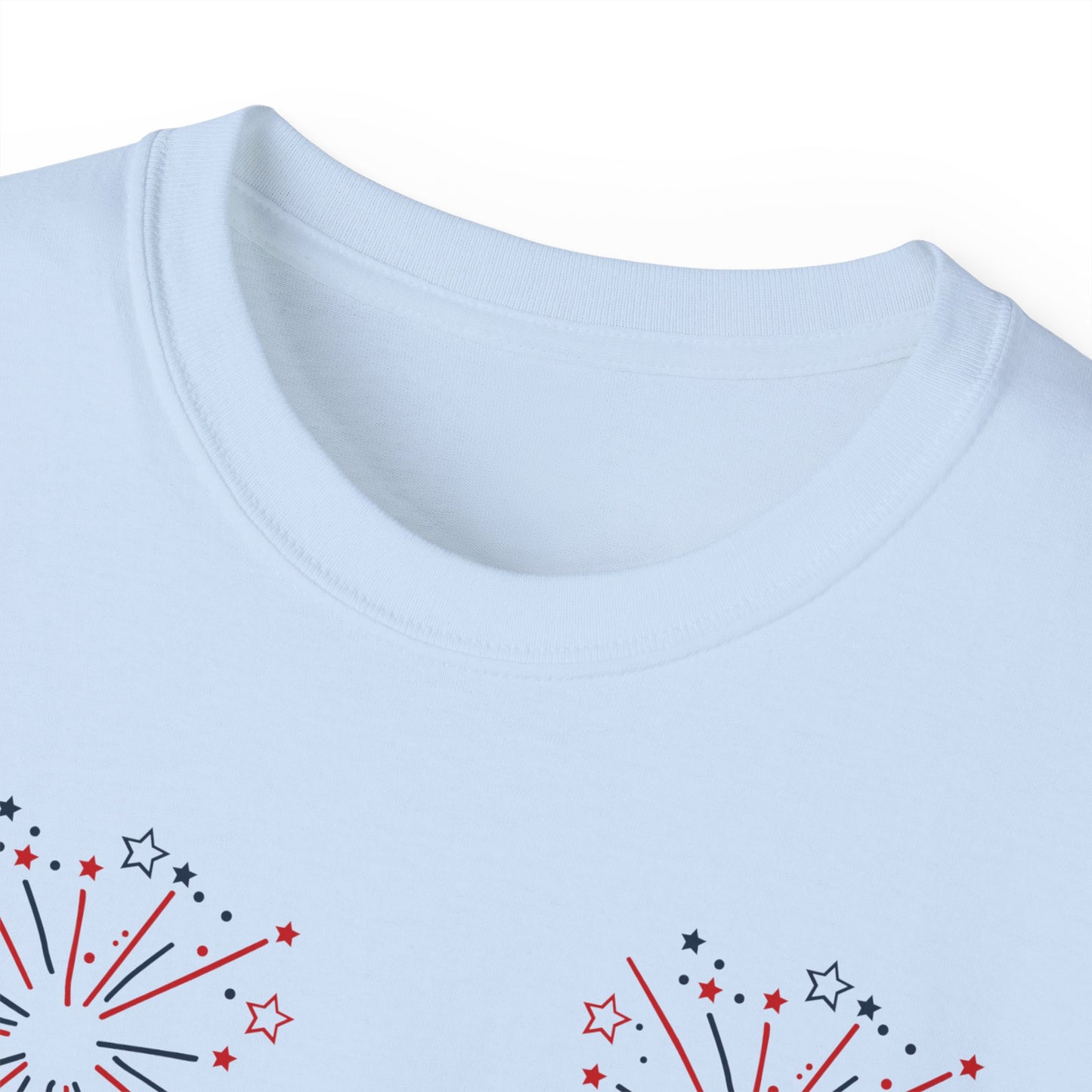 4th of July Fireworks Tee - "Happy 4th of July" Patriotic Cotton Shirt