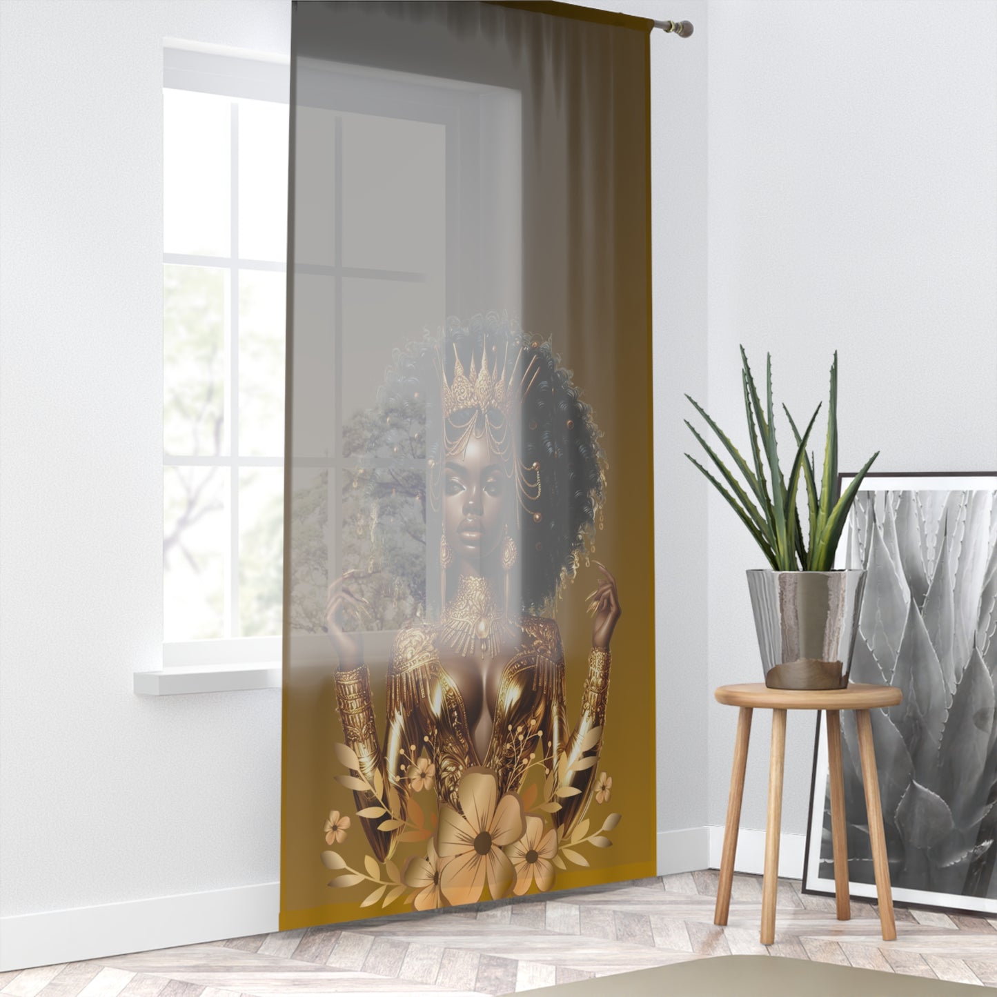 Golden Goddess Elegant Queen Window Curtain