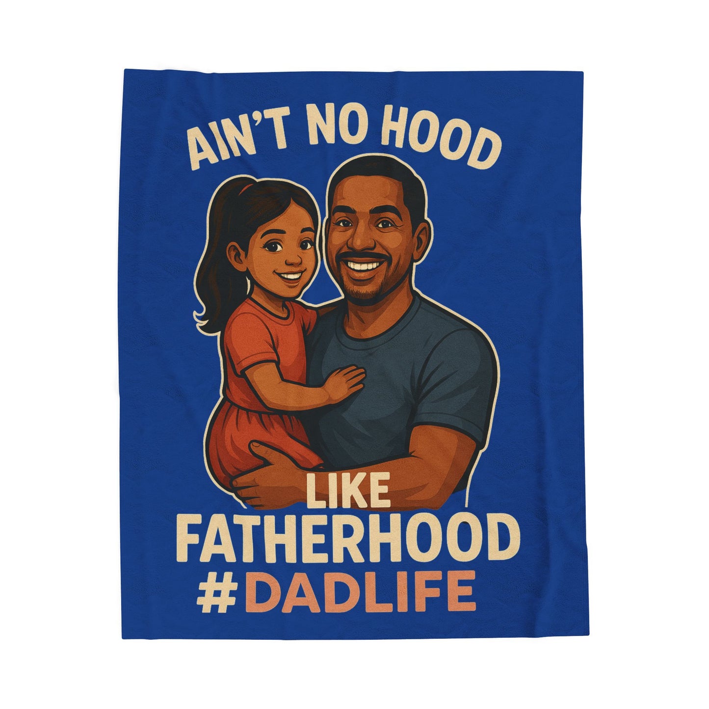 Fatherhood-Hispanic-Dk Blue Plush Blanket