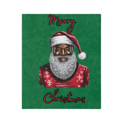 Black Santa-Velveteen Microfiber Blanket (Green)