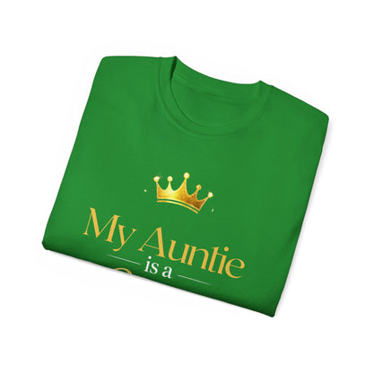 My Auntie Is a Queen T-Shirt — Gold Crown Aunt Shirt, Gift for Mother's Day