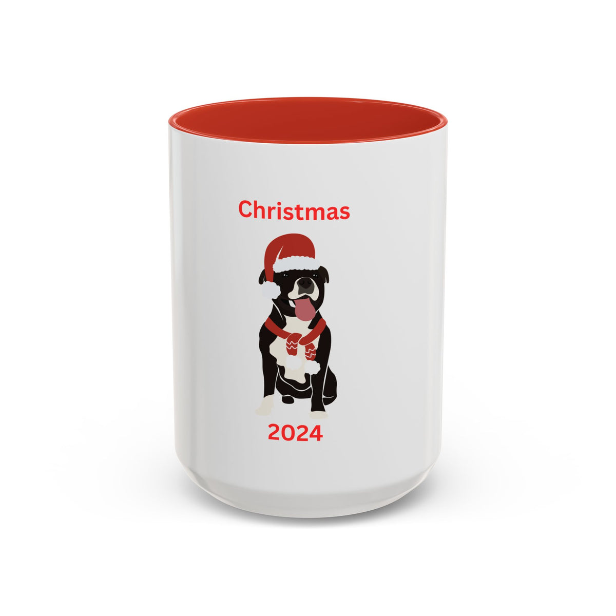 Black Dog Stocking Red Scarf