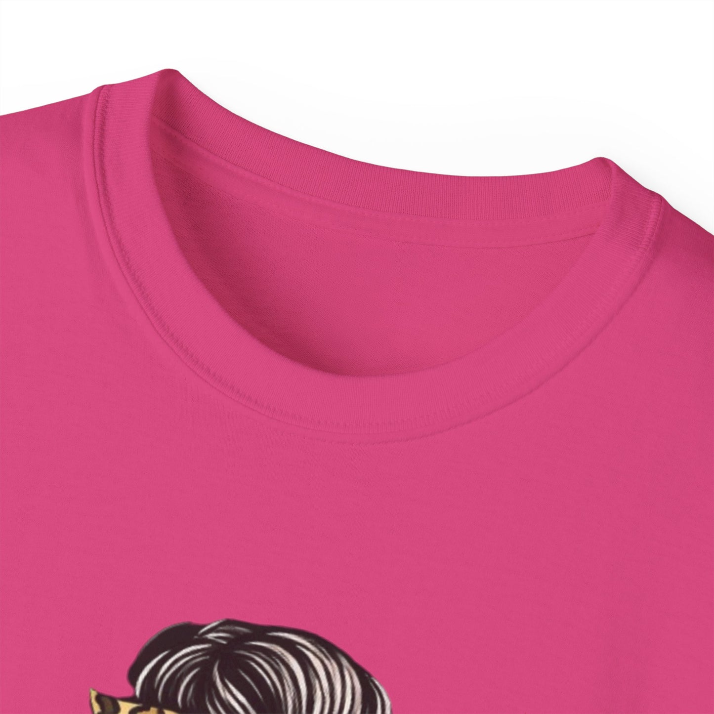 Mom Life Tee — Leopard Bun Graphic Cotton T‑Shirt