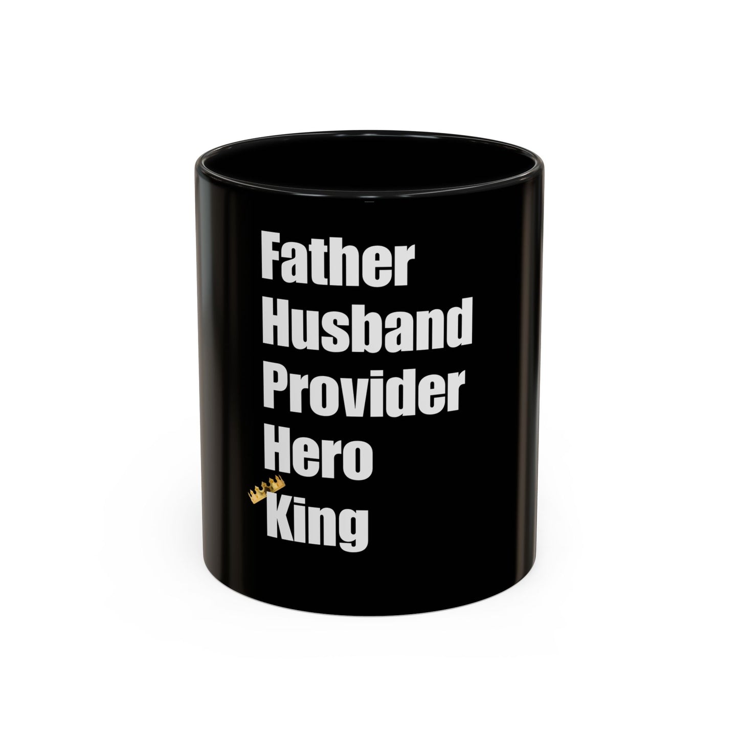 Custom Mug, Gift for Dad, Husband Hero King, Black Coffee Cup