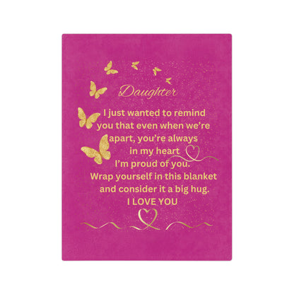 Gold Series-Daughter-Velveteen Microfiber Blanket (Pink)
