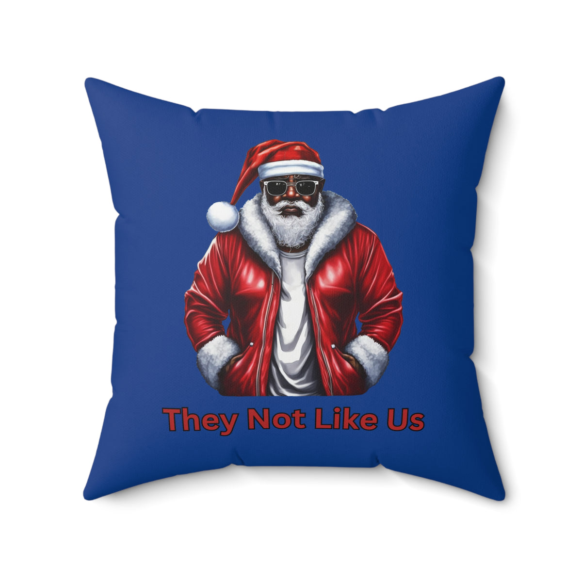 They Not Like US-Spun Polyester Square Pillow (Dk Blue)
