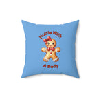 Hottie With A Body-Spun Polyester Square Pillow (Lt Blue)