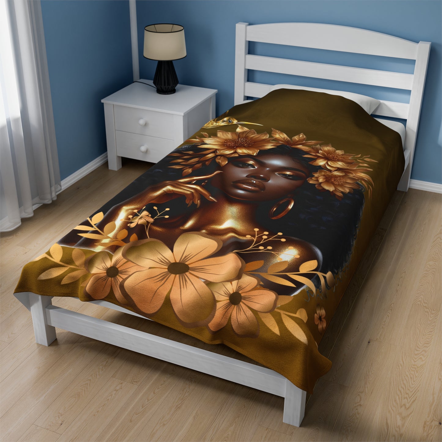 Hummingbird-Velveteen Plush Blanket