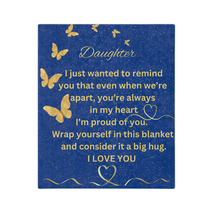 Daughter Gold Series-Velveteen Microfiber Blanket (Dk Blue)