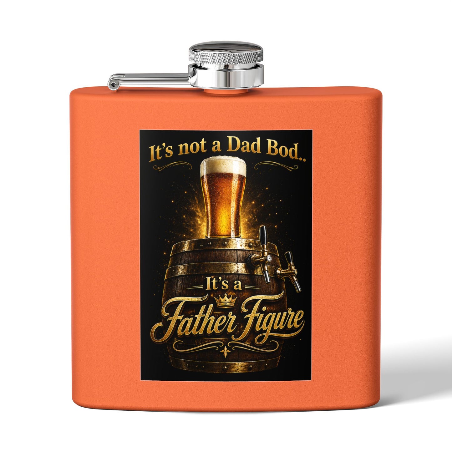 "It's Not a Dad Bod... It's a Father Figure" Stainless Steel 6 oz Pocket Hip Flask