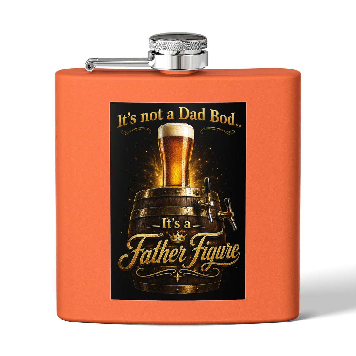 "It's Not a Dad Bod... It's a Father Figure" Stainless Steel 6 oz Pocket Hip Flask