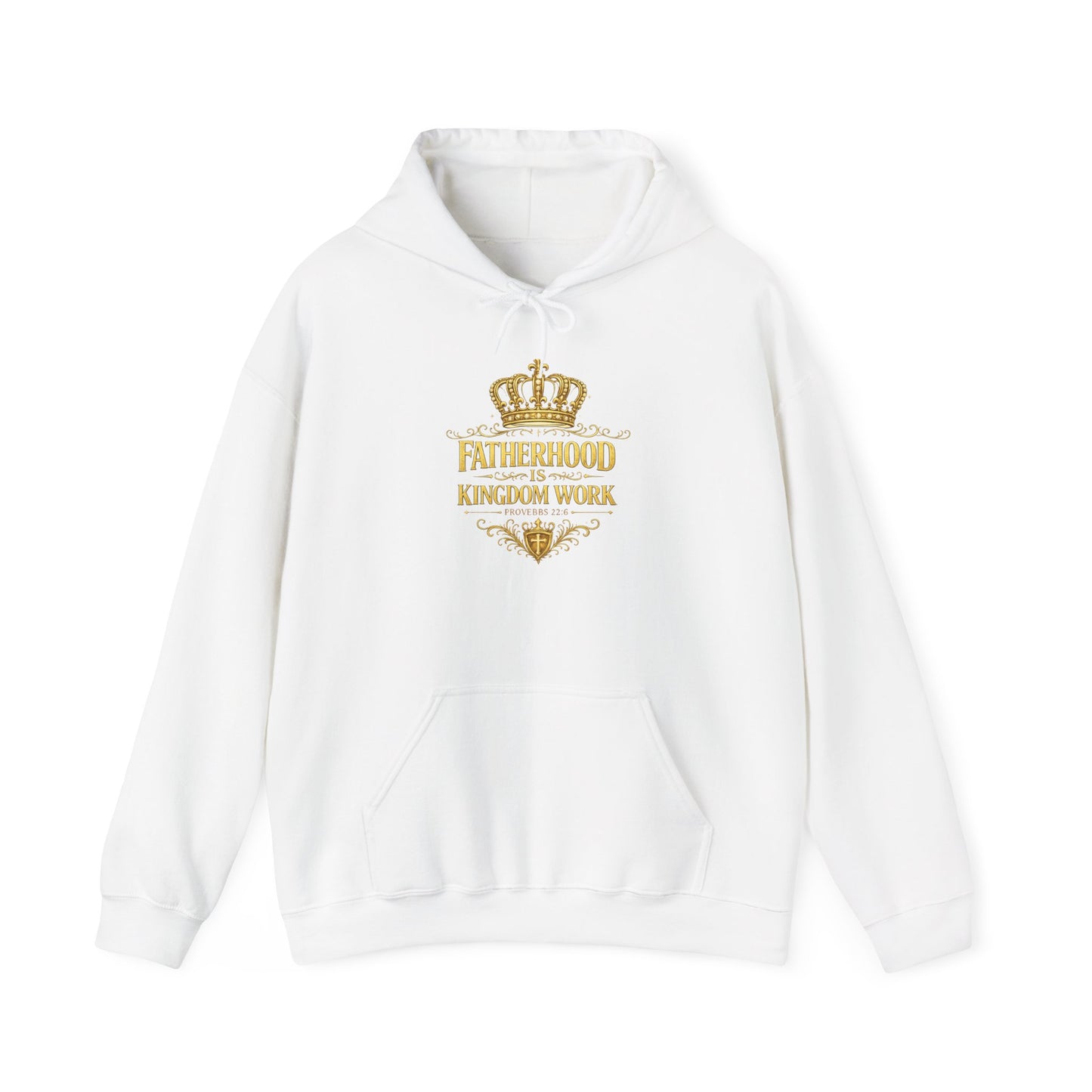 Fatherhood Kingdom Work Hoodie — Christian Dad Crown Design