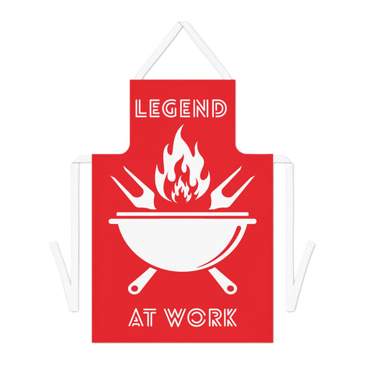 Legend At Work Apron Dk Red-White