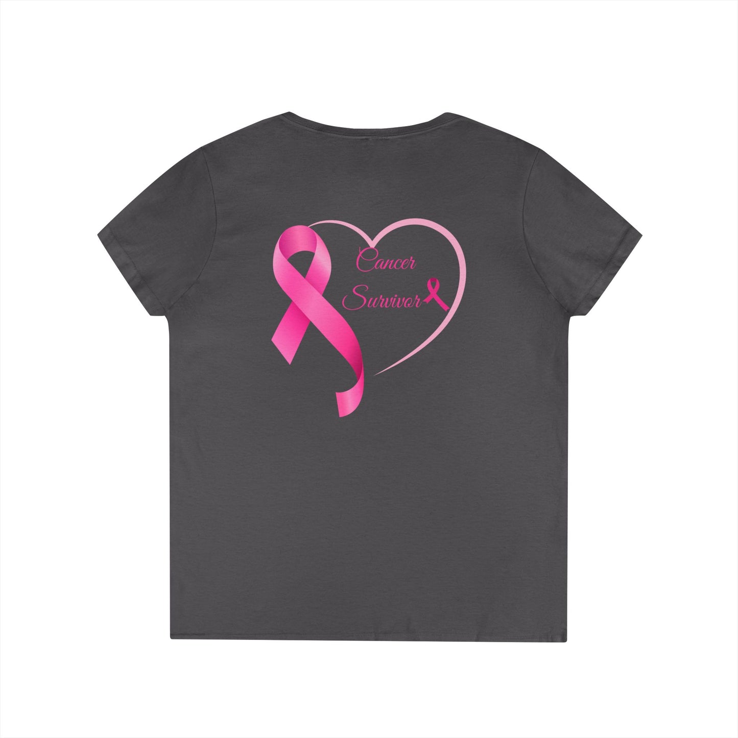 Breast Cancer Awareness V-Neck T-Shirt, Survivor Gift, Supportive Tee, Gift for Her, Awareness Month Apparel