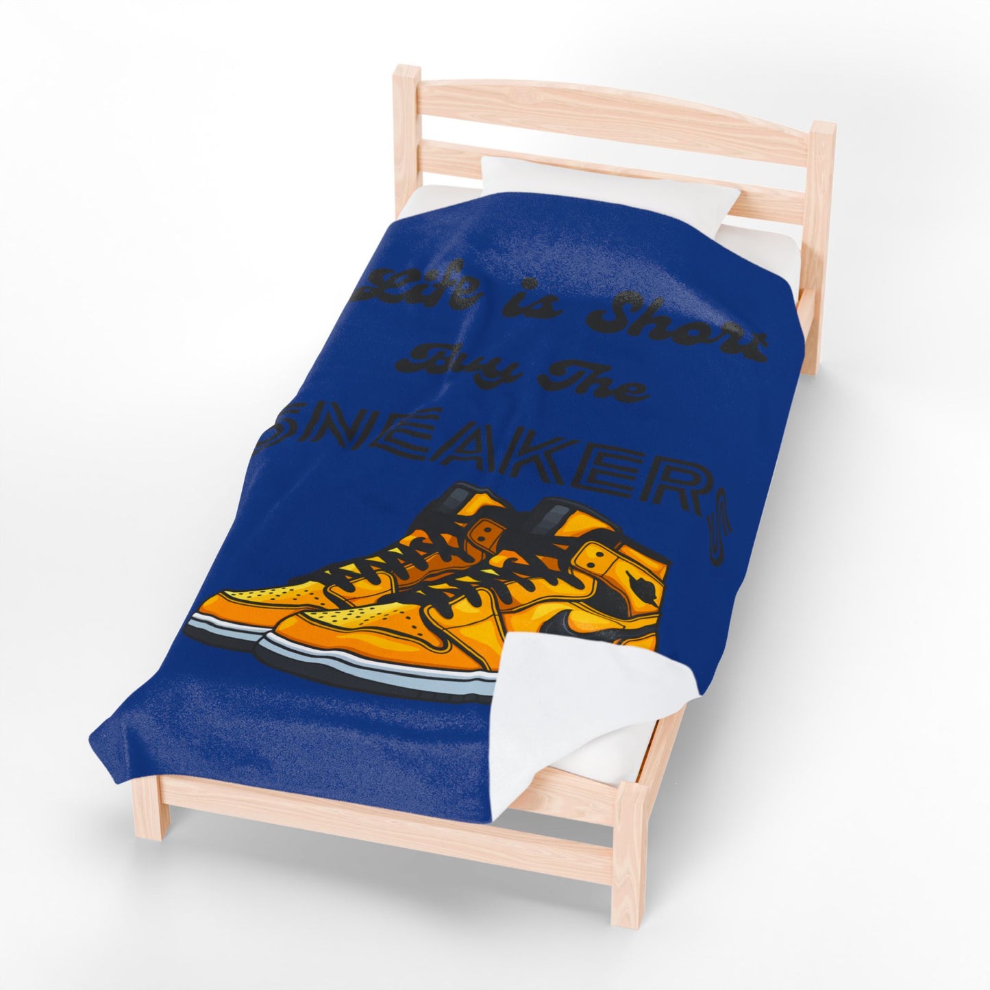 Life is Short Buy The Sneakers Velveteen Blanket