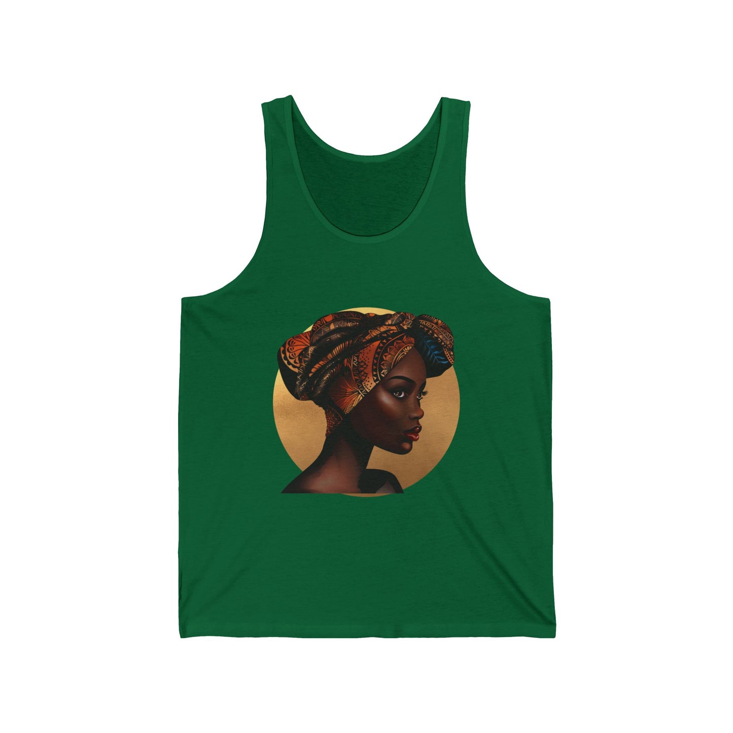 Queen Moon Unisex Jersey Tank - Afrocentric Design