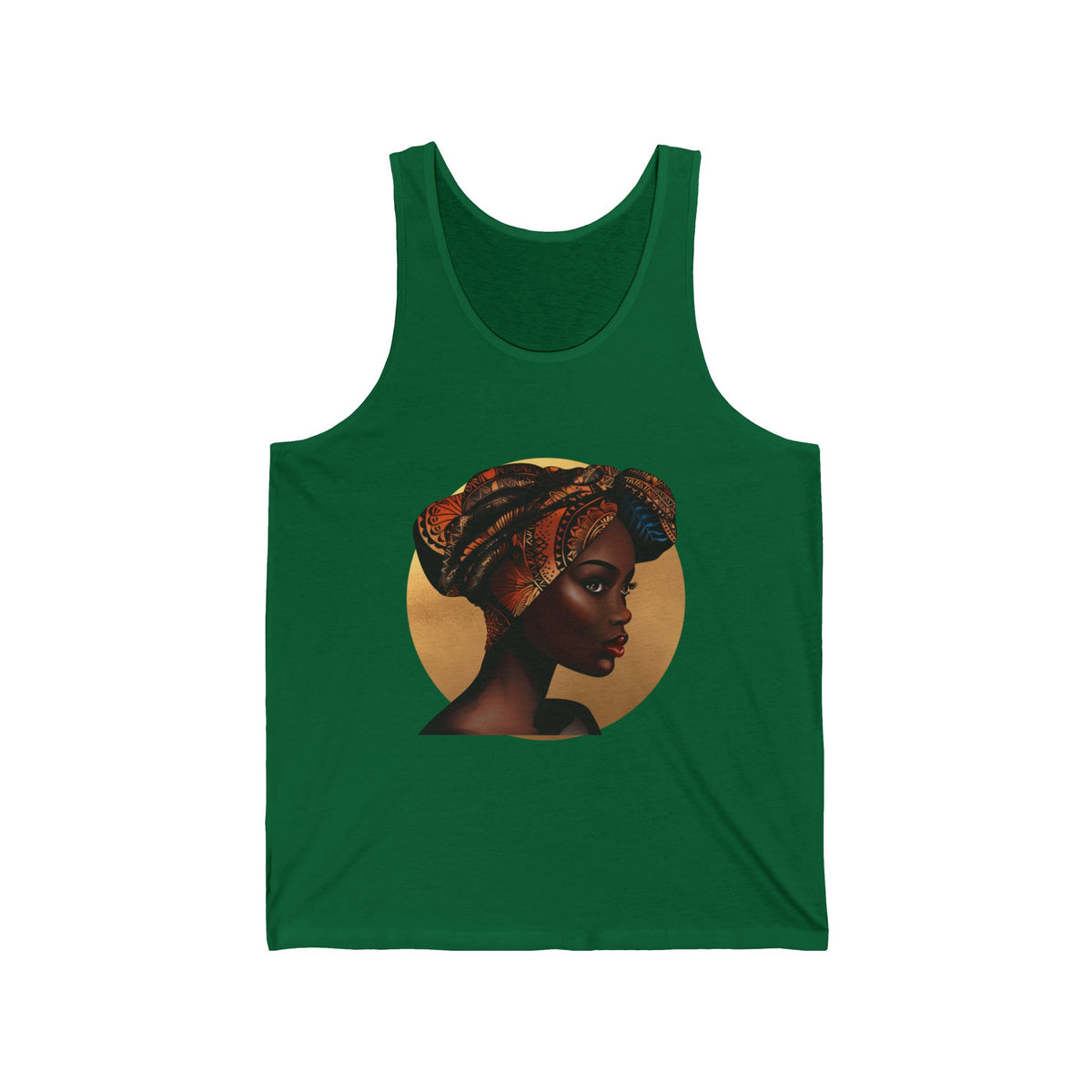 Queen Moon Unisex Jersey Tank - Afrocentric Design