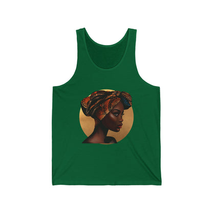 Queen Moon Unisex Jersey Tank - Afrocentric Design