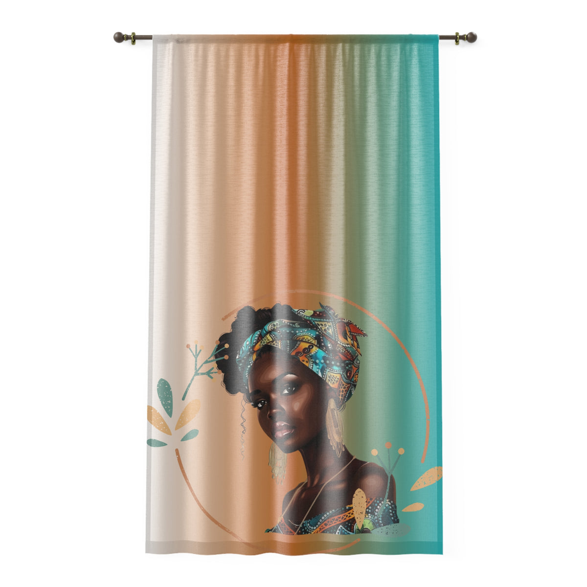 Queen Teal Window Curtain