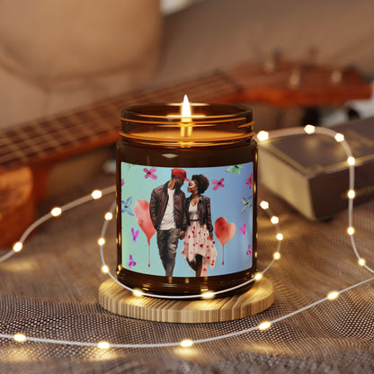 Butterfly-Scented Soy Candle (Multi-Size, Amber Jar)