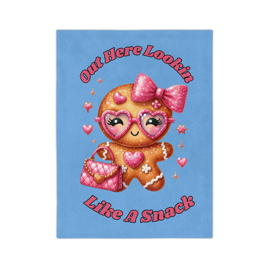 Lookin Like A Snack 1-Velveteen Microfiber Blanket (Lt Blue)