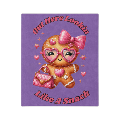 Lookin Like A Snack 1-Velveteen Microfiber Blanket (Lt Purple)