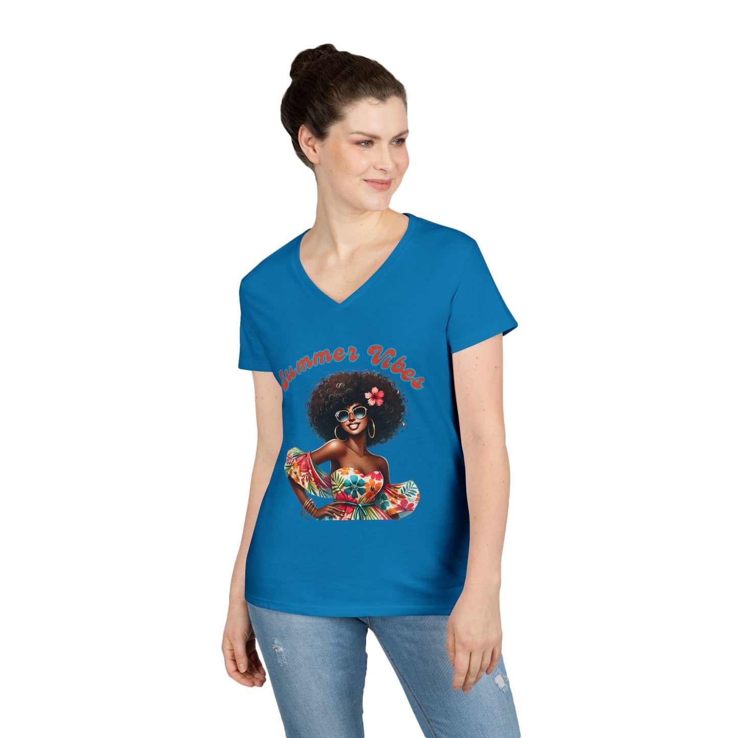 Vibrant Summer Vibes 2 V-Neck T-Shirt