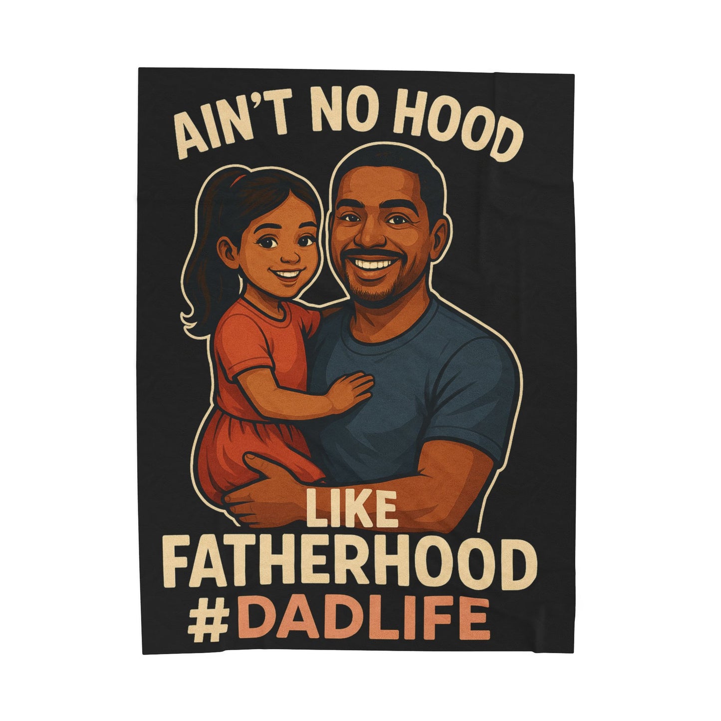 Fatherhood-Hispanic-Blk Plush Blanket