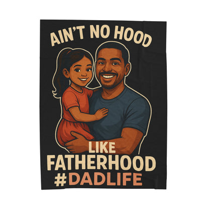 Fatherhood-Hispanic-Blk Plush Blanket