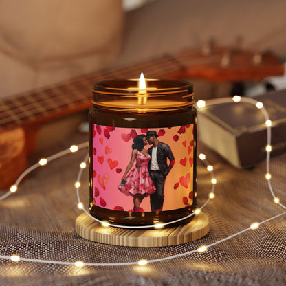 Hearts and Flowers- Scented Soy Candle (Multi-Size, Amber Jar)