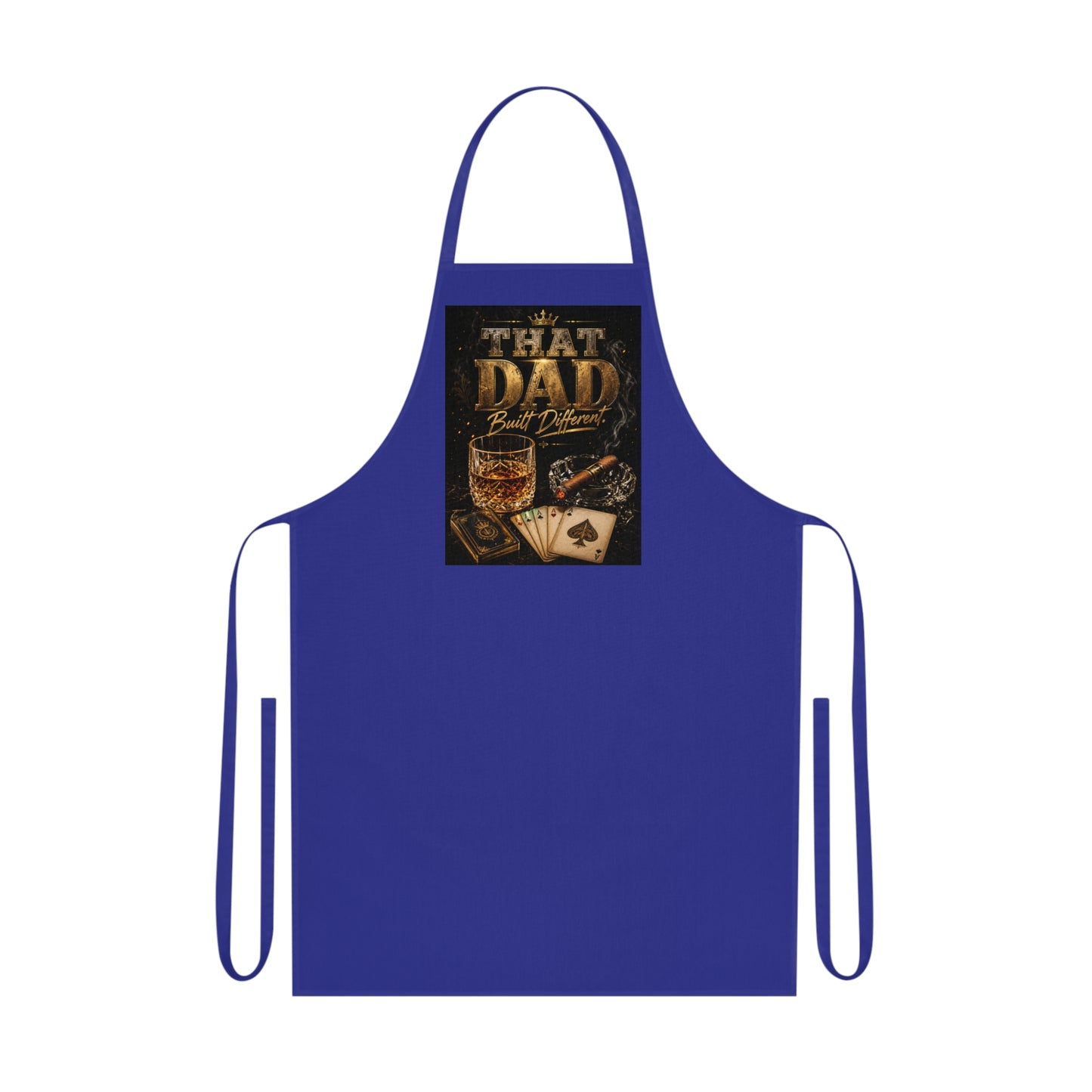 That Dad Poker Night Cotton Apron — Whiskey, Cigars & Cards Gift for Fathers