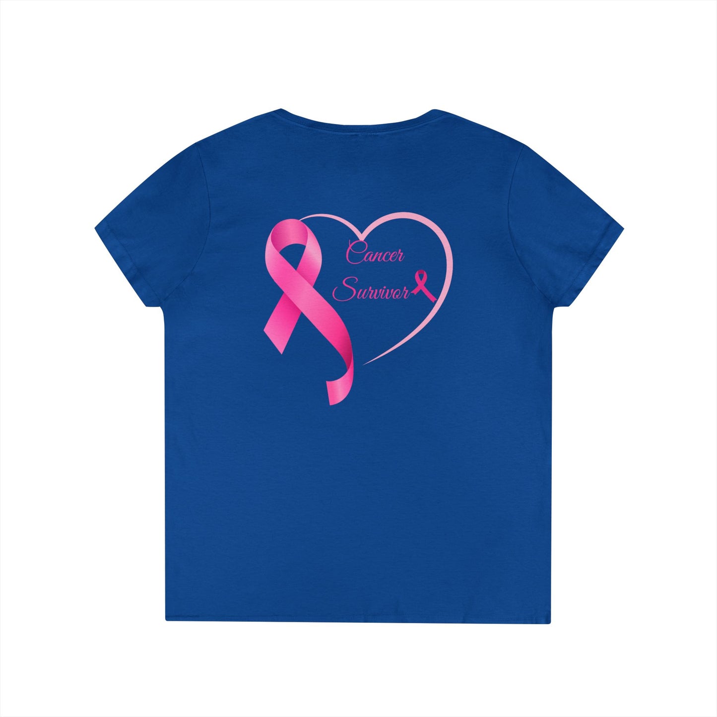 Breast Cancer Awareness V-Neck T-Shirt, Survivor Gift, Supportive Tee, Gift for Her, Awareness Month Apparel