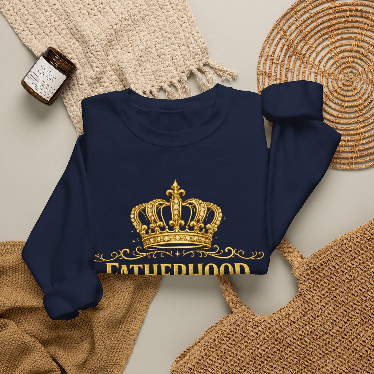 Fatherhood Is Kingdom Work Sweatshirt — Inspirational Christian Dad Crewneck