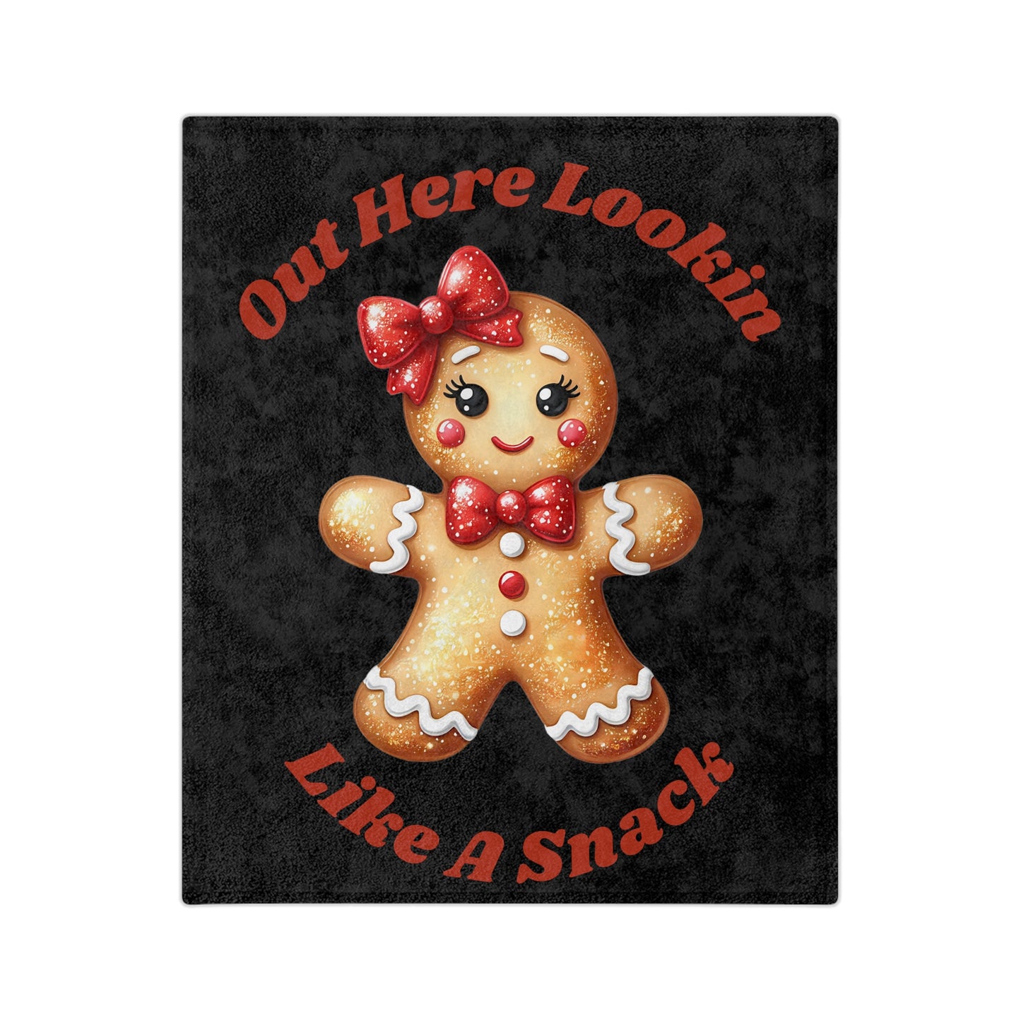 Lookin Like A Snack 2-Velveteen Microfiber Blanket (Black)