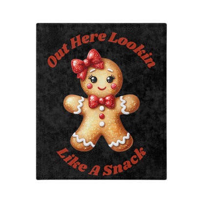 Lookin Like A Snack 2-Velveteen Microfiber Blanket (Black)