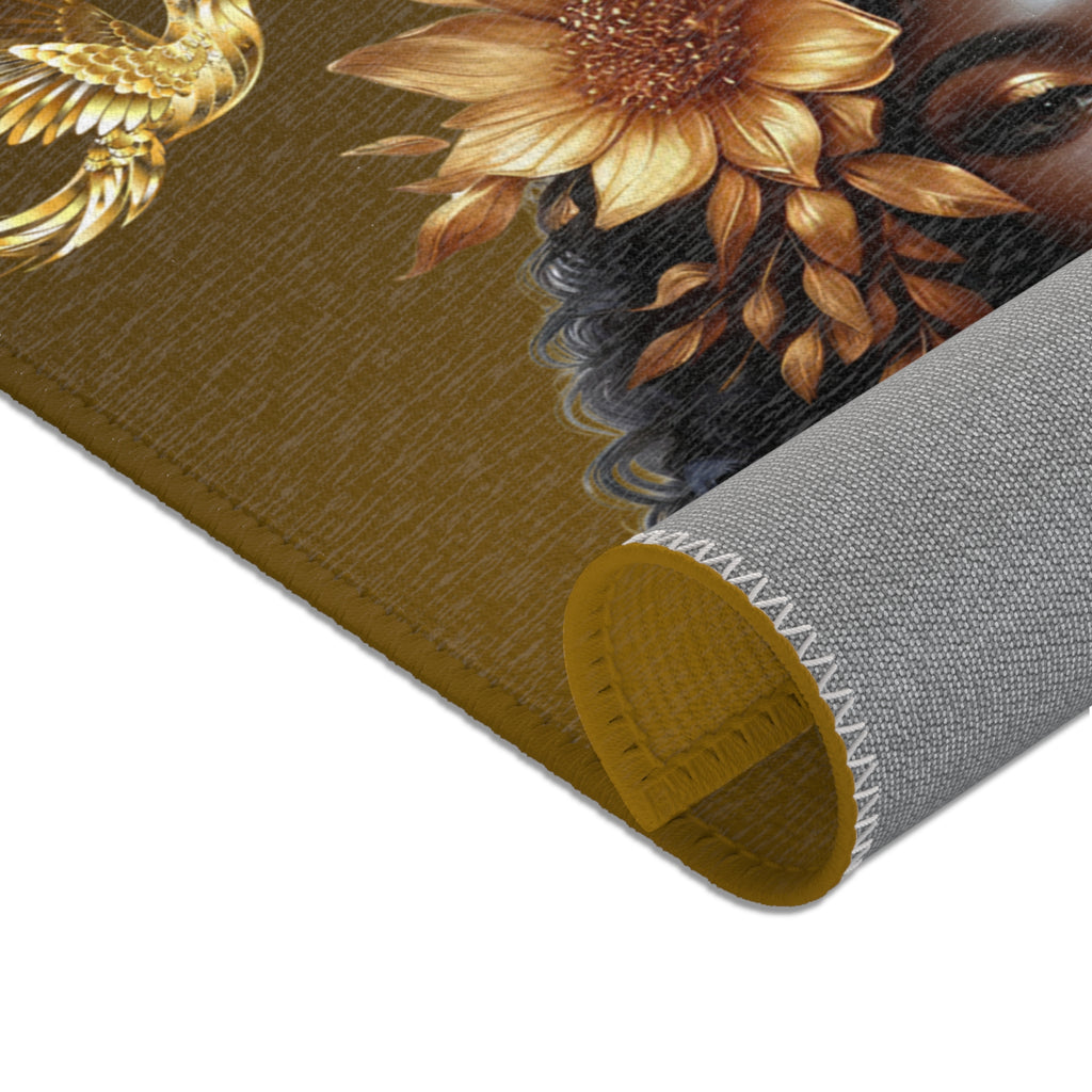 Hummingbird Area Rug with Floral Design - Embrace Nature in Your Living Space