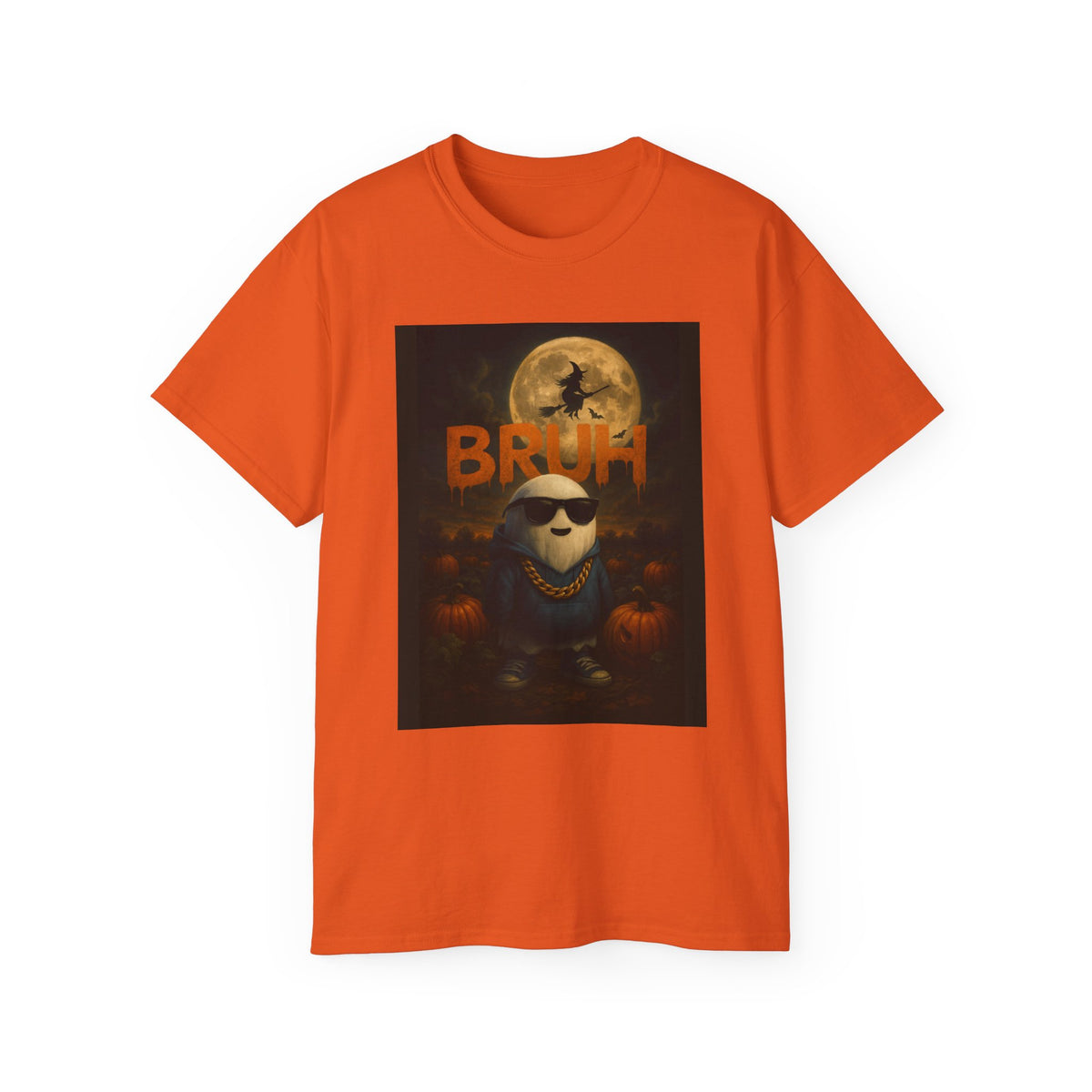 BRUH Cotton T-Shirt (Pumpkin Patch)
