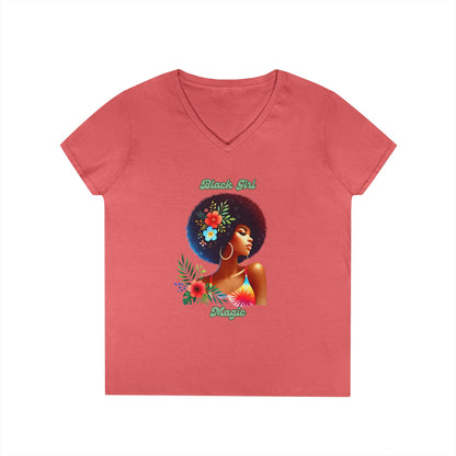 Black Girl Magic Ladies' V-Neck T-Shirt