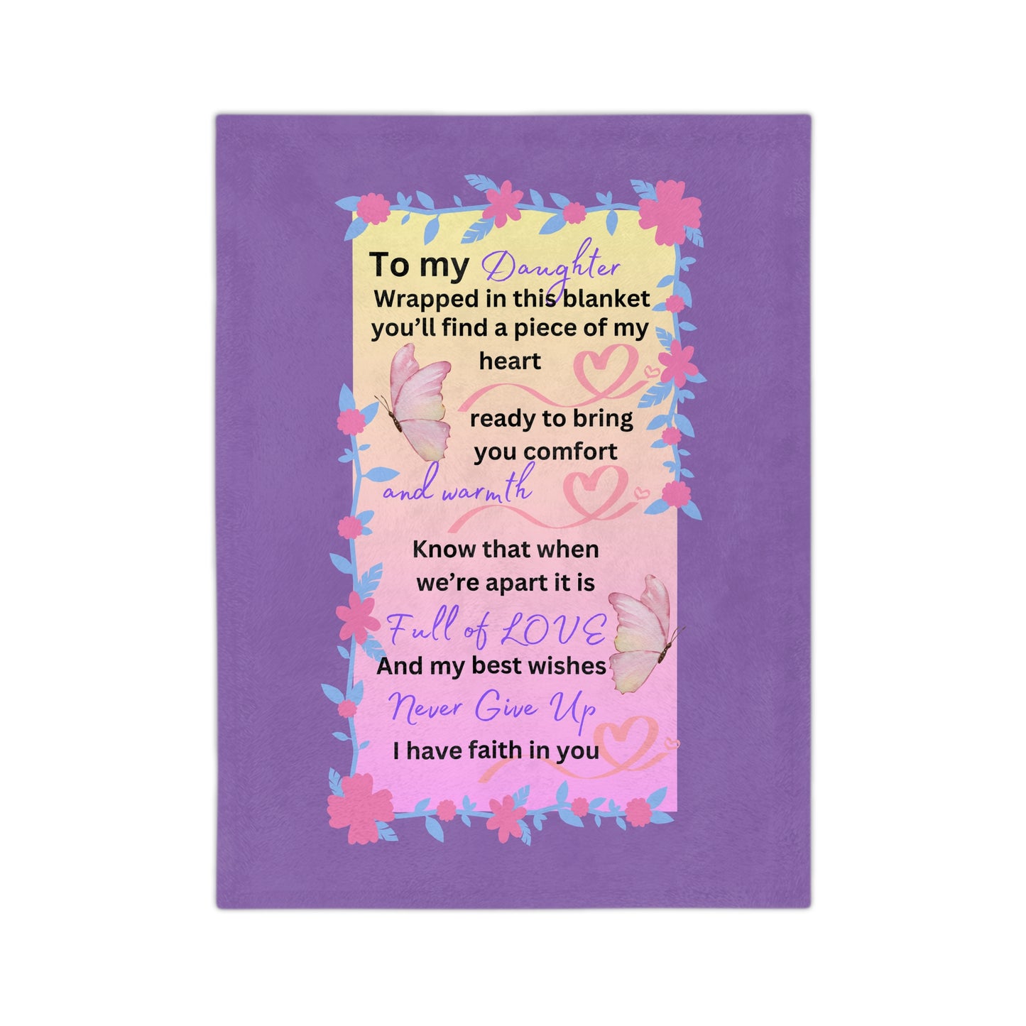 Daughter Butterfly Series-Velveteen Microfiber Blanket